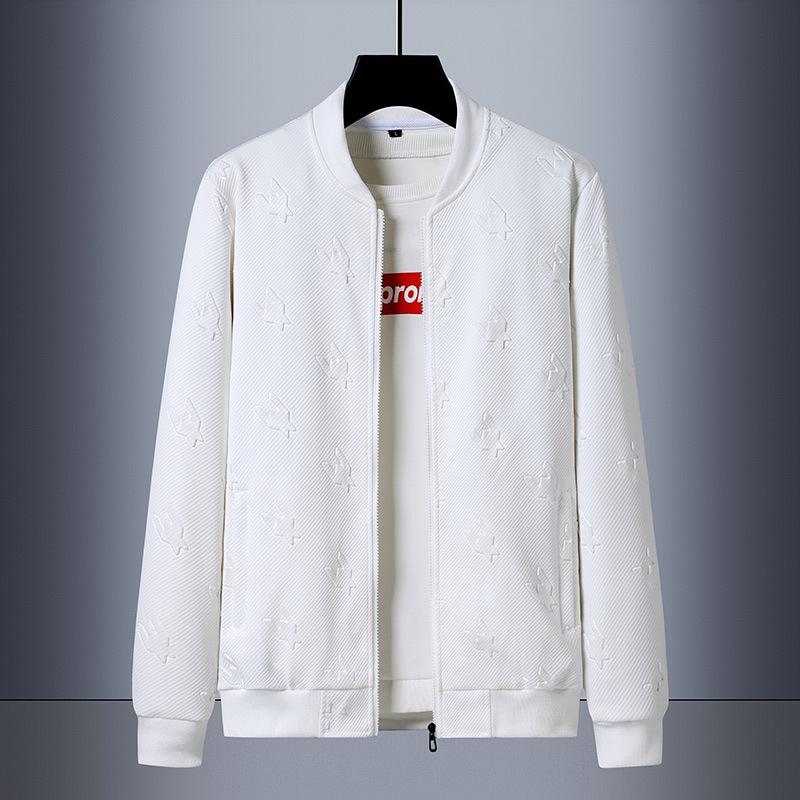 Baseball Jacket Men's Spring and Autumn Korean Fashion Brand Casual Clothes Solid Color Jacket Men's Large Size Comfortable Top