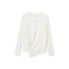 Women's Asymmetric Twist-Knot Lyocell Blend Long Sleeve Top
