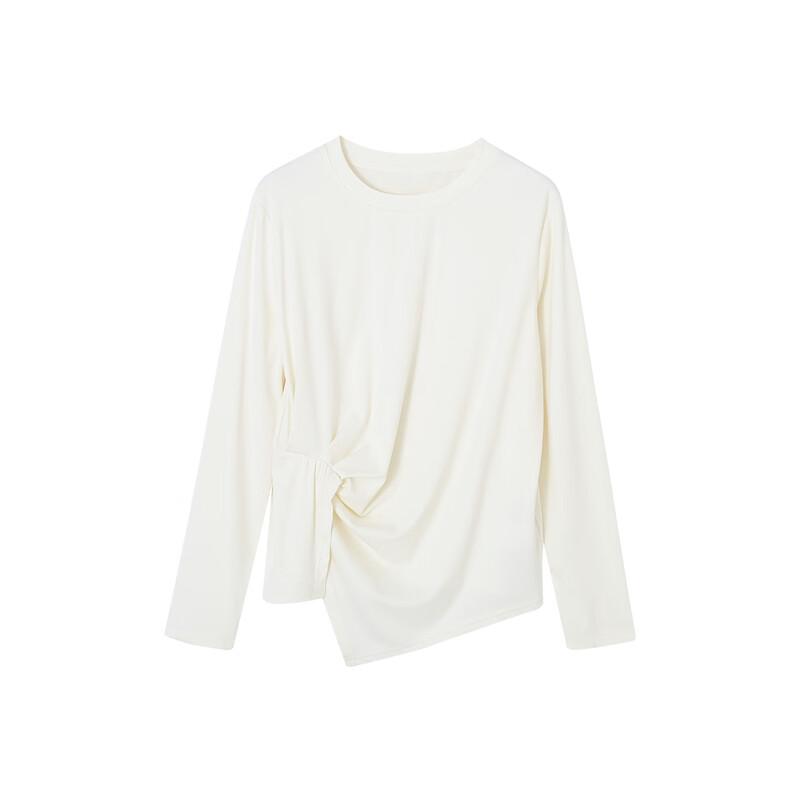 Women's Asymmetric Twist-Knot Lyocell Blend Long Sleeve Top