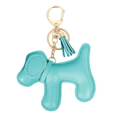 Tonecraft Dog Key Holder, Simple, Orthodox, Dog Bag Charm, Popular, Stylish, Cute, Dog, PU Leather, Squishy, Blue