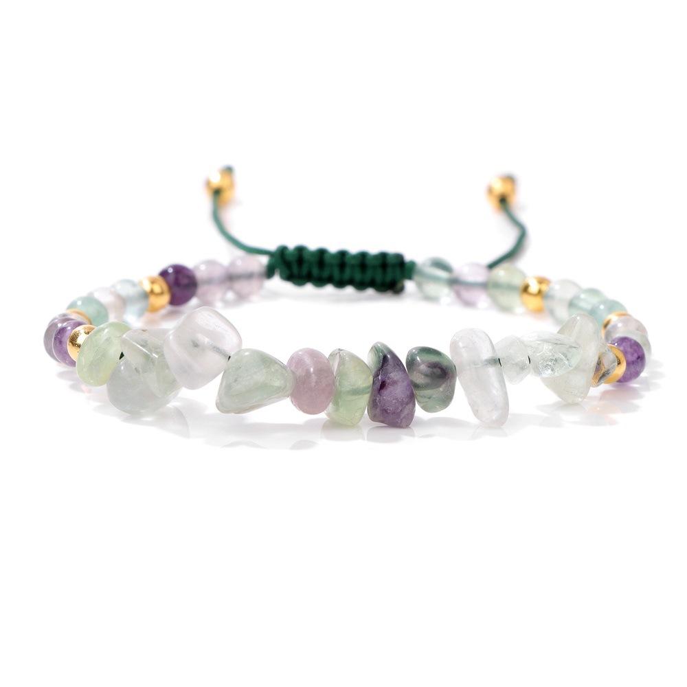 

Natural Stone Beaded Adjustable Bracelet Handmade Macrame Woven Jewelry for Men and Women Suitable for Daily Wear and Gift Giving One Size