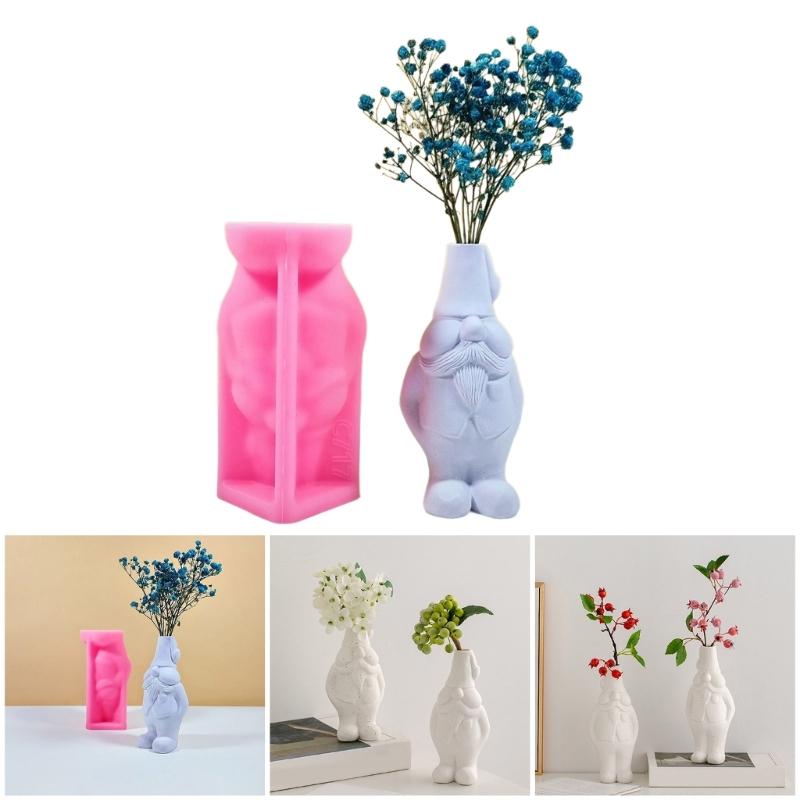 Vase Resin Molds Gnome Doll Silicone Mold Succulent Plant Flower Pots Mold Epoxy Resin Casting Mould Home Decorations