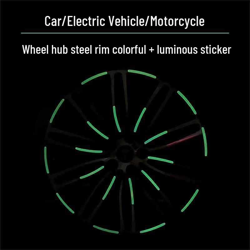 Reflective Rainbow Tire Stickers: Colorful Luminous Hub Decoration for Cars