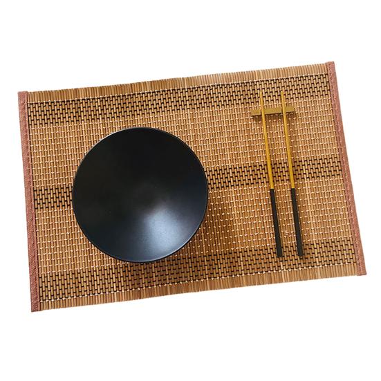 Bamboo Woven Placemat Retangle Shape Thickened Heat-Resistant Oil-Resistant Non-Slip Parties Weddings Banquets