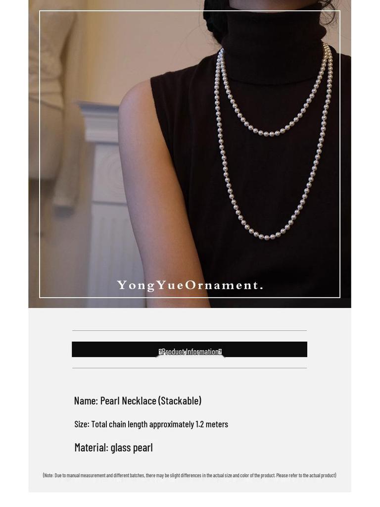 Elegant Multi-Way Glass Pearl Necklace with Clasp - Influencer Style