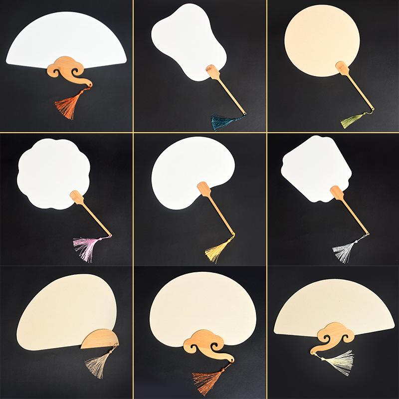 Thickened Double-Sided DIY Round Fan with Blank White Xuan Paper for Hand-Painting