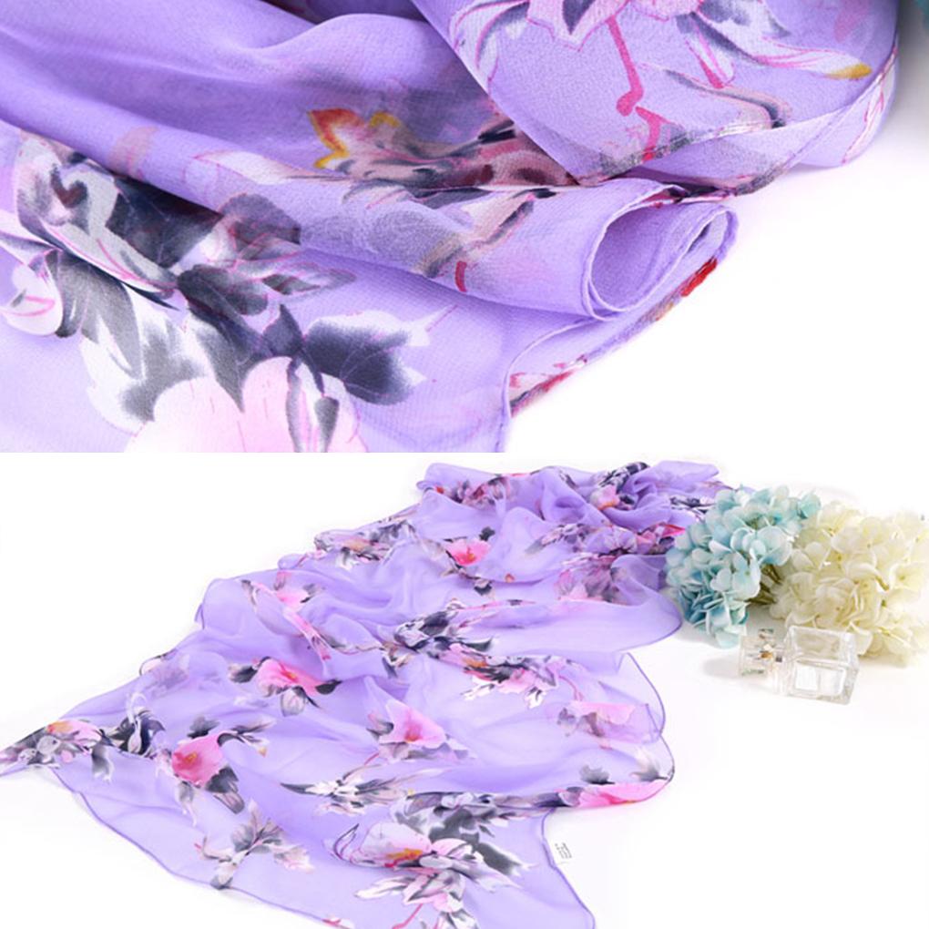 Fashion Summer Women Floral Print Scarf Lightweight And Elegant Women Luxury Beach Scarf Silk Scarf