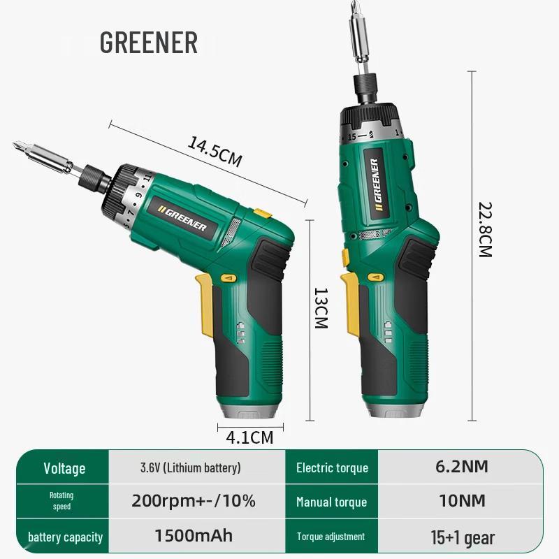 Green Forest 3.6V Cordless Electric Screwdriver & Drill Set CN plug (adapter included)