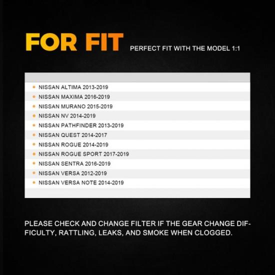 For 2012- Versa Nissan Altima Transmission Oil Filters W/Pan Gasket 3PCS