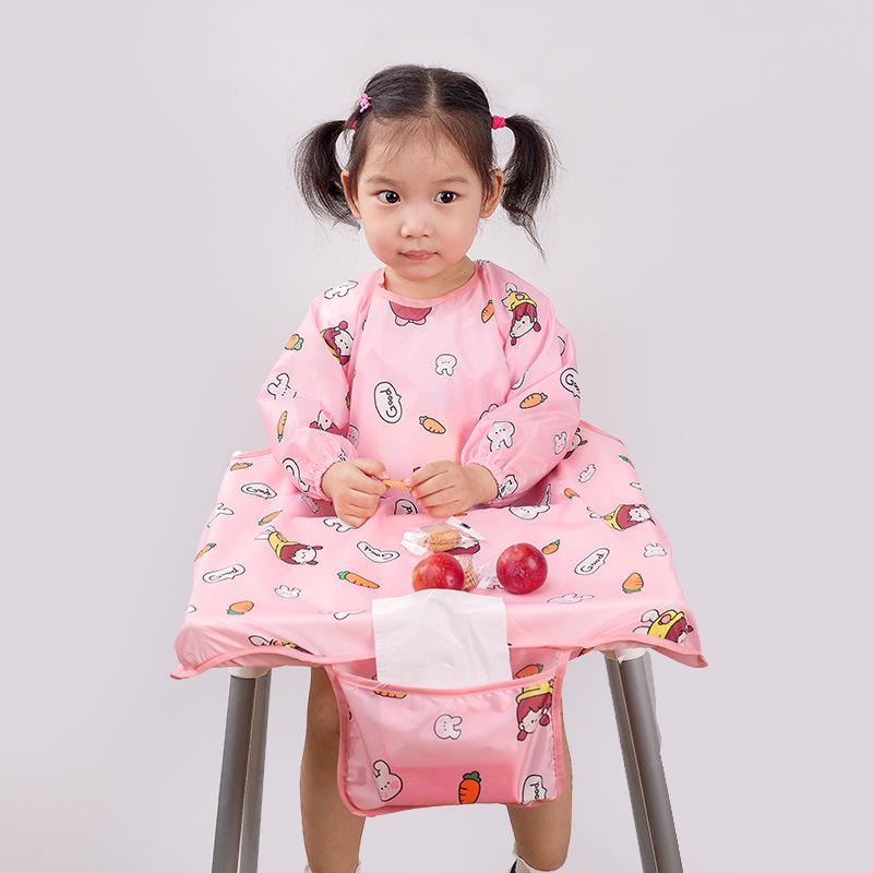 Children's Waterproof High Chair Food Bib Coverall