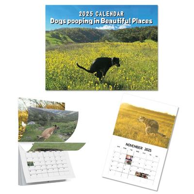 2025 Roliga Hundar Bajsar Kalender Daglig Veckovis Månadsvis Planerare Kreativ Väggkalender Rolig Skrivbordskalender Gåva