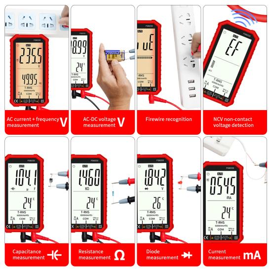 4.8-inch Digital Multimeter Large Screen Auto-Ranging Accurate Voltmeter Ohmmeter Temperature Capacitance Measuring