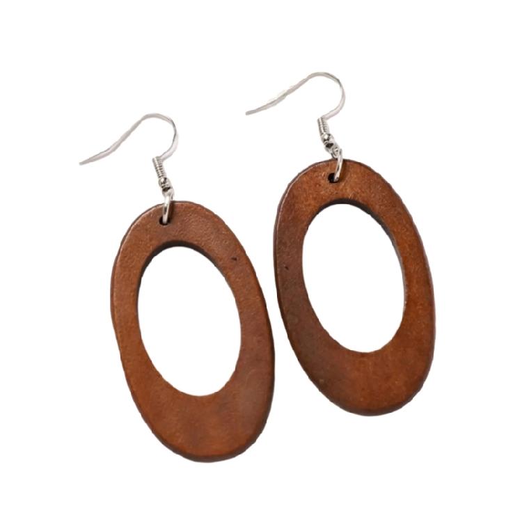 Elegant Wooden Earrings Geometric Design Lightweight And Comfortable Great For Enhancing Fall And Winter Fashion Styles
