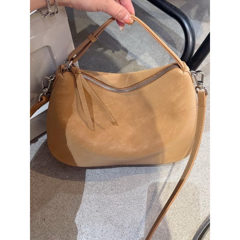 New cowhide leather bag, dumpling bag, tote bag, shoulder crossbody handbag, underarm bag, women's large capacity