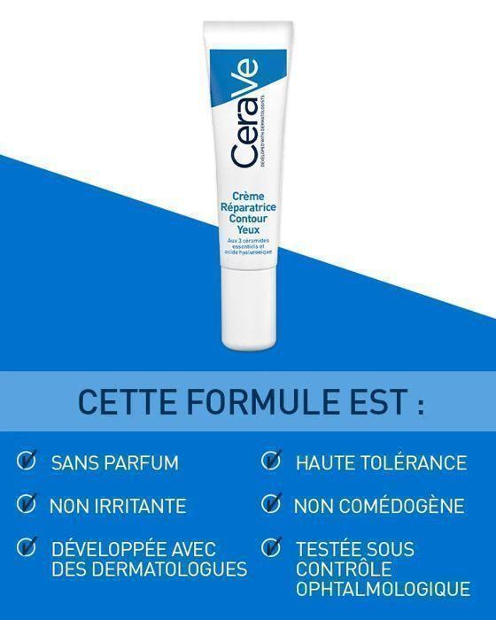 Crème Contour Des Yeux - Cerave - 14ml - Sans Parfum - Tous Types De Peau - Mixte