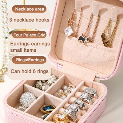 Jewelry Case Portable Small Box PU Leather Mini Jewelery Box Earrings Rings Necklaces for Women Girls Jewelry Box