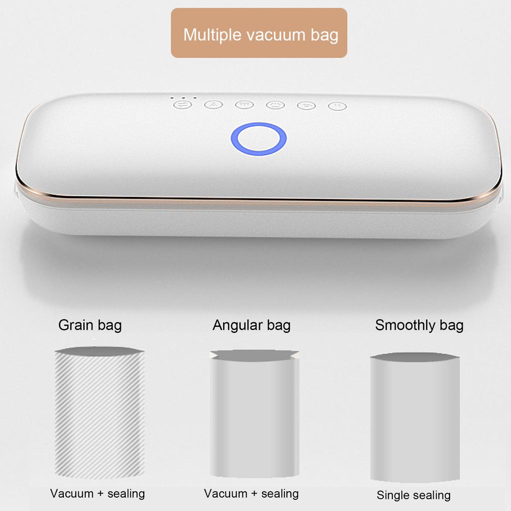 Vacuum Sealer, Food Saver Vacuum Sealing Machine Household Small Electric Vacuum Sealer Packer White