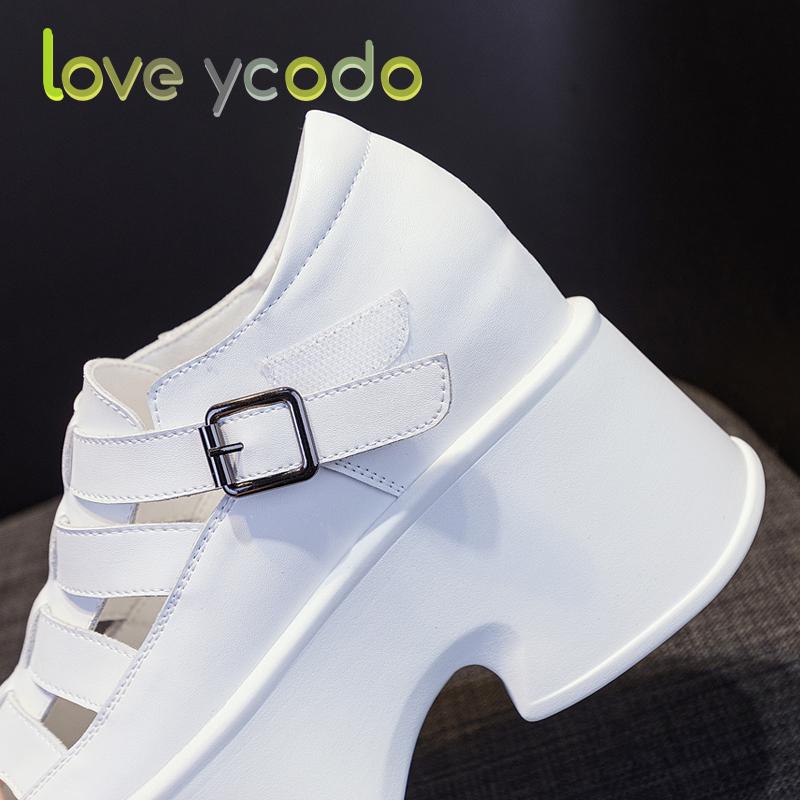 love ycodo Επώνυμα γυναικεία και φοιτητικά καλοκαιρινά σανδάλια από φυσικό δέρμα με χοντρές σόλες