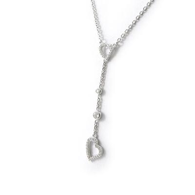 [I4329] - Silver Necklace 'Love' Silver White (rhodium-plated) - 5 Cm