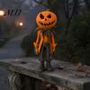 Collectible Pumpkin Statue Resin Man Ornament, Handcrafted Desktop Figurine, Creative Seasonal Tabletop Display Halloween Decoration Statues for Home