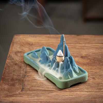 Qianlijiangshan Creative Ceramic Incense Burner Indoor Incense Burner Incense Stick Incense Holder Backflow Incense Burner Ornament