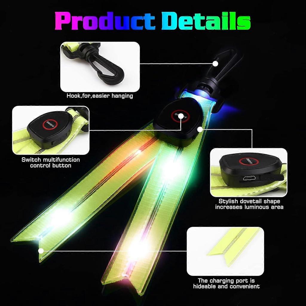 Pack LED Reflector for Kids - USB Rechargeable - for Backpack, Cycling, Running, Jogging