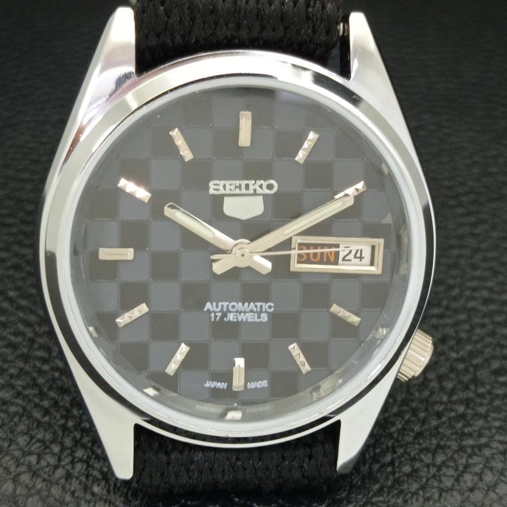 JAPAN VINTAGE SEIKO 5 AUTOMATIC REFURBISHED MENS BLACK DIAL WATCH a440448-9 Sk-a440448-1