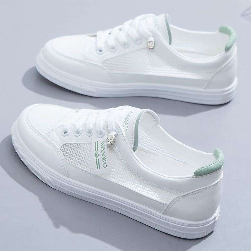 New versatile spring and autumn summer 2025 little white shoes children thin casual flat baseplate shoes mesh shoes breathable mesh