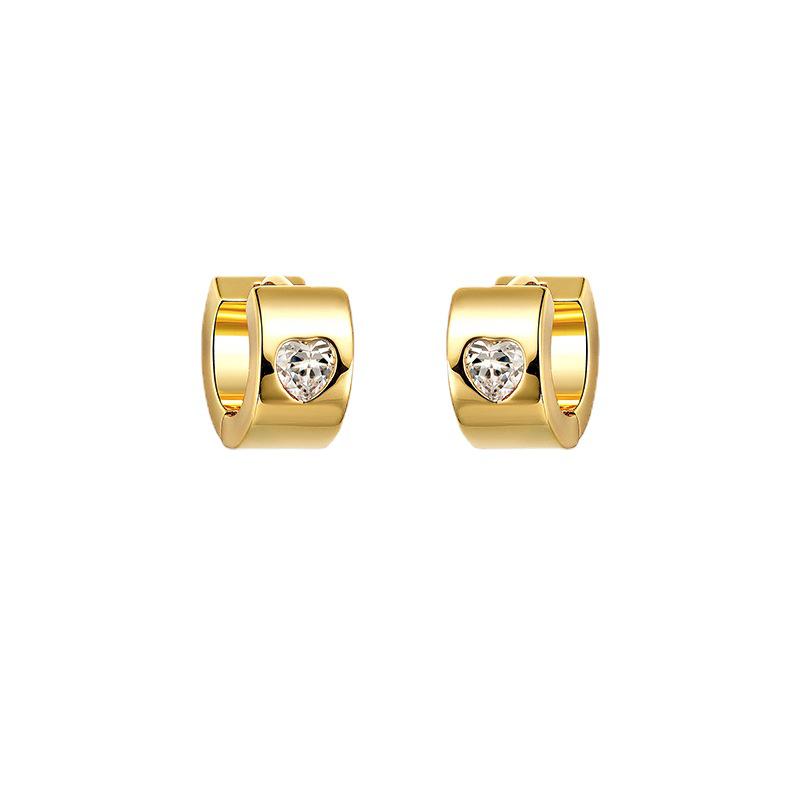 2025 European & American Luxury Zircon Love Hoop Earrings - Simple, Fashionable & Versatile Women's Jewelry