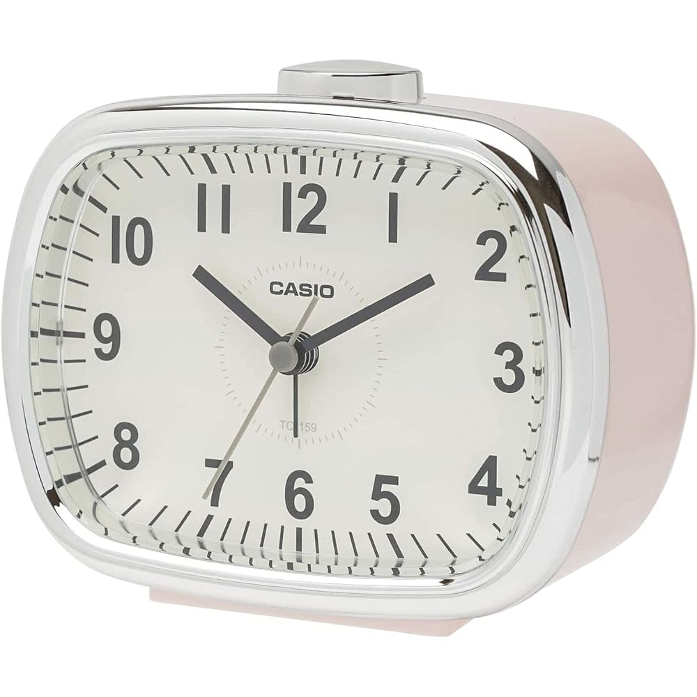 CASIO Alarm Clock, Table Clock, Pink, Analog, Snooze, Light, Retro, TQ-159-4JF