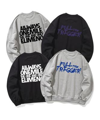 ELIMENO [2Pack] El Deep Tone Lettering Oversized Sweatshirt 2-Piece Package