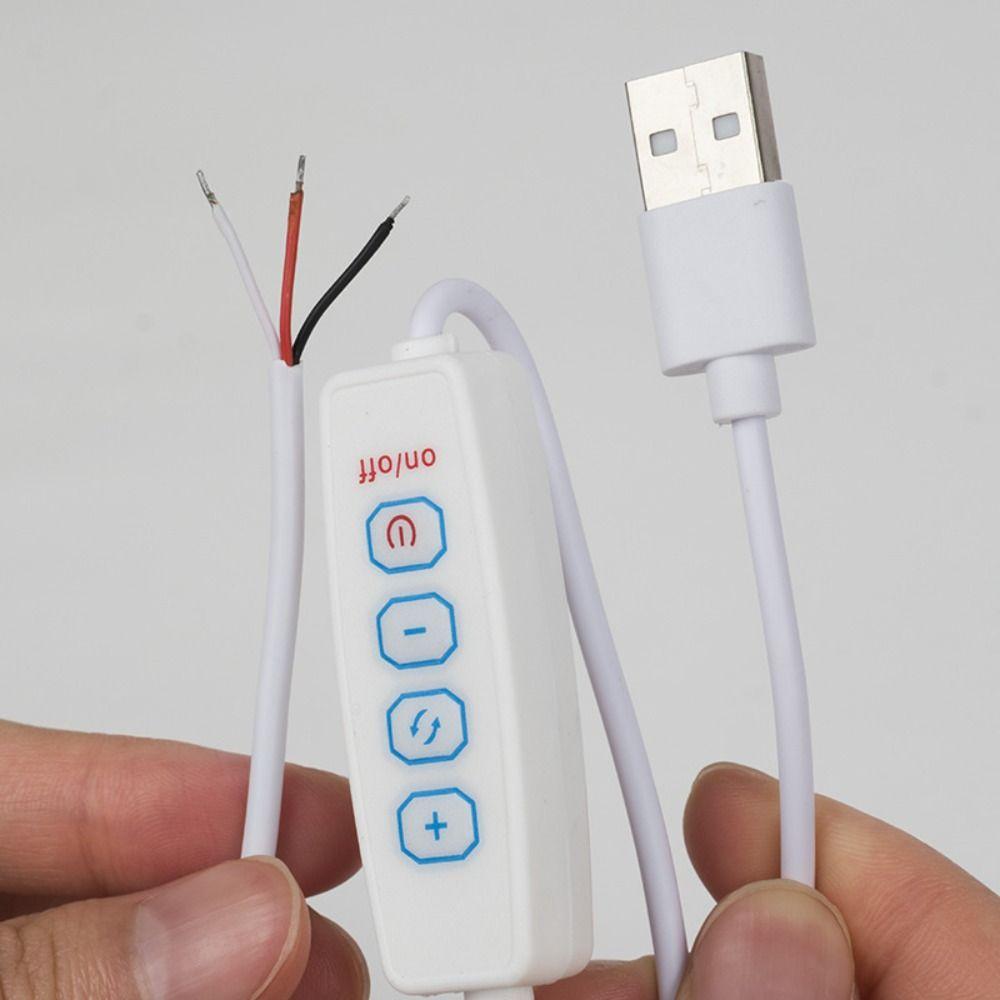 Brightness Adjustable LED Dimmer Cable Color Temperature Control ON OFF Switch USB LED Controller USB Powered Delay Off Function