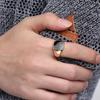 Men Vintage Ring Simple Fashion Black Enamel Rings Punk Classic Black Drip Imitation Black Stones Male Enamel Metal Bands New