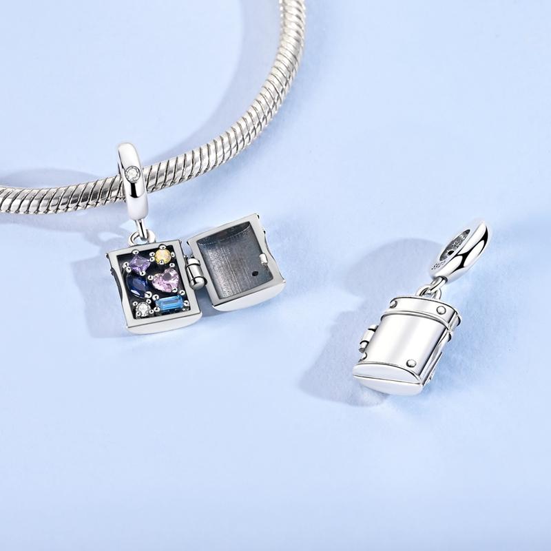 Copper Charm Bead Openable Safe Deposit Box Pendant Fit Original Bracelets Necklace Diy Accessories Women Jewelry Gifts