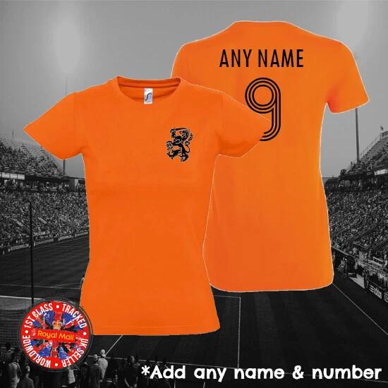 Holland Inspired Ladies Football Personalised T-shirt, Gift, World Cup, Dutch 4XL
