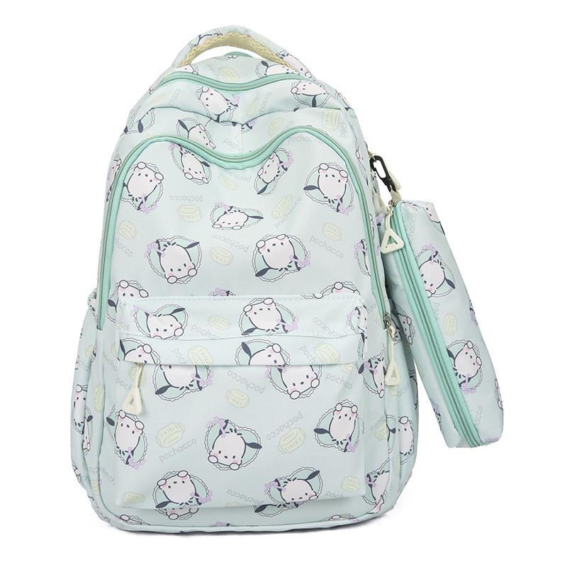 

Stylish Large Capacity Nylon Backpack For Students Versatile Casual Travel Bag In Green Purple Pink Blue Yellow And Light Pink зелёный