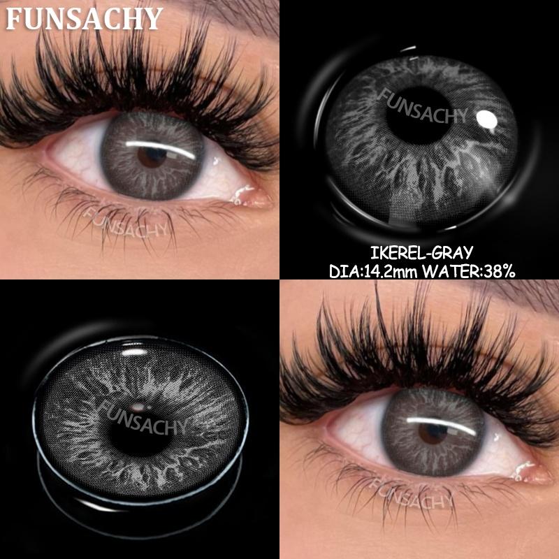 FUNSACHY 1 Pair Coloron Contacts Lens Yearly Use Natural Black Korean Brown Eyes Contact Pupils Cosmetics Fashion Softlen Yearly