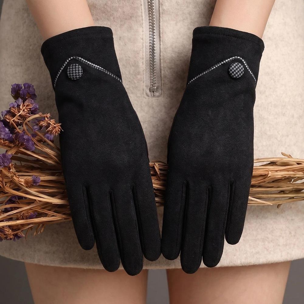 Warm Gloves Three-Line Cycling Rabbit Velvet Men'S And Women'S Fashion Cold-Proof Touch Screen Velvet Outdoor Autumn And Winter Gloves