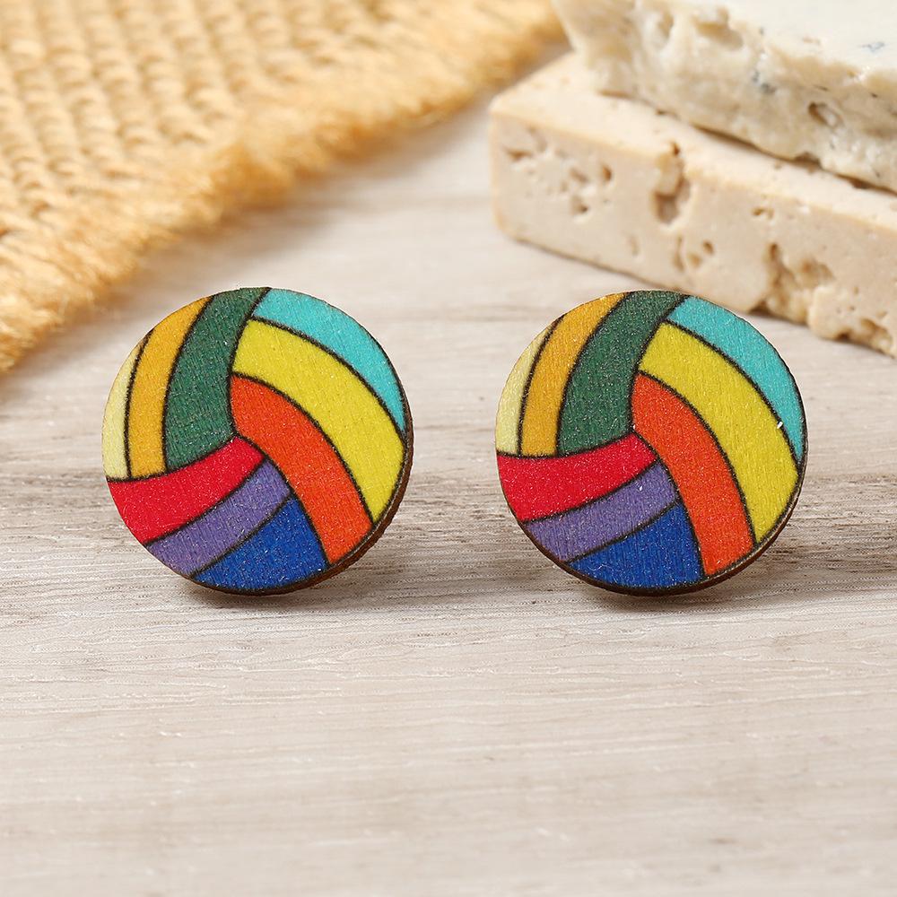 Cross-Border Hot Selling Acrylic Sports Earrings: Football, Basketball, Baseball, Rugby