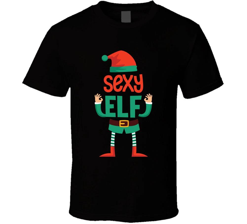 Sexy Elf Funny Christmas Gift Holiday Santa Claus North Pole T Shirt M