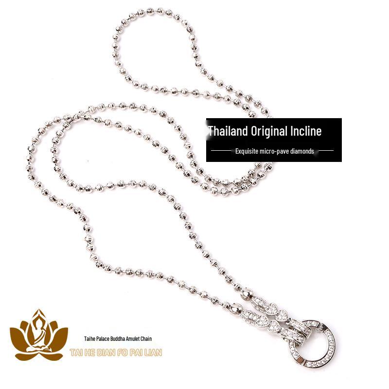 

Тайский набор ожерелья и браслета с амулетом в виде сердца, густо усыпанного стразами, для женщин - не выцветающий Default