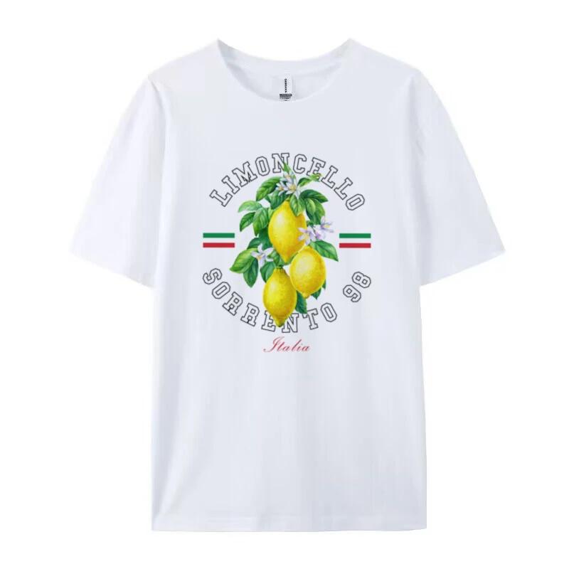 Women Vintage Italy Lemon Printed Vacation TShirt Cute Fruit Graphic Tee Alcohol Drink T Shirt Unisex Cottagecore Aesthetic Top
