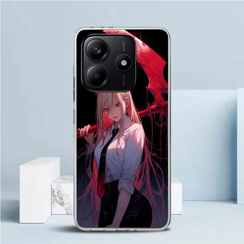C-Chainsaw Mans Power Phone Case For Xiaomi Redmi Note 15 14 14S 13 12S 12 Pro Plus 11S 11 11T 11E 10S 10 + Soft TPU Back Cover