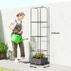 Raised Garden Bed with Trellis, Plastic Planter Box with Drainage Holes, Drain Plugs and Water Reservoirs