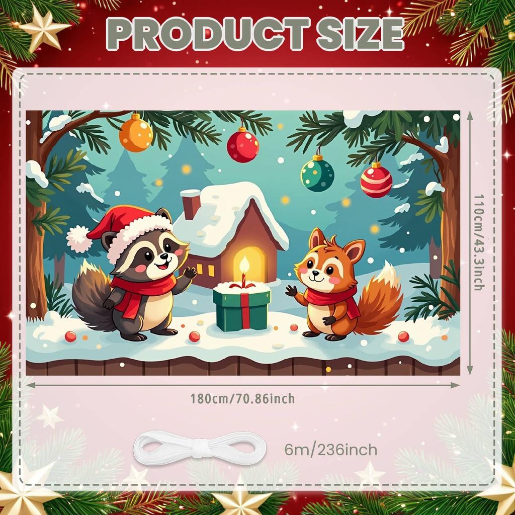 Weihnachtsdekoration Banner Weihnachtsthema Schneelandschaft Banner Winter Banner Weihnachtsmütze Für Festival-Arrangement Innen