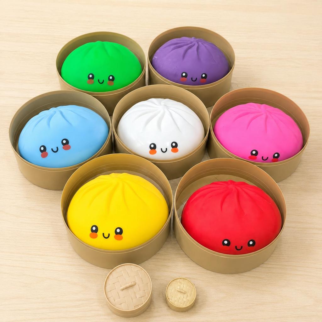 Giant 25cm Soft Squishy Bun Stress Relief Toy Slow Rising Squeeze Sensory Toy for Adults Kids Desk Decoration