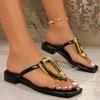 Mezzanine Flat Bottom Large Size Cool Slippers 22 Summer New Beautiful Square Head Wear Casual Flip-flops