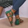 Large size beach open-toed flat sandals, summer new European and American style with Roman women's shoes