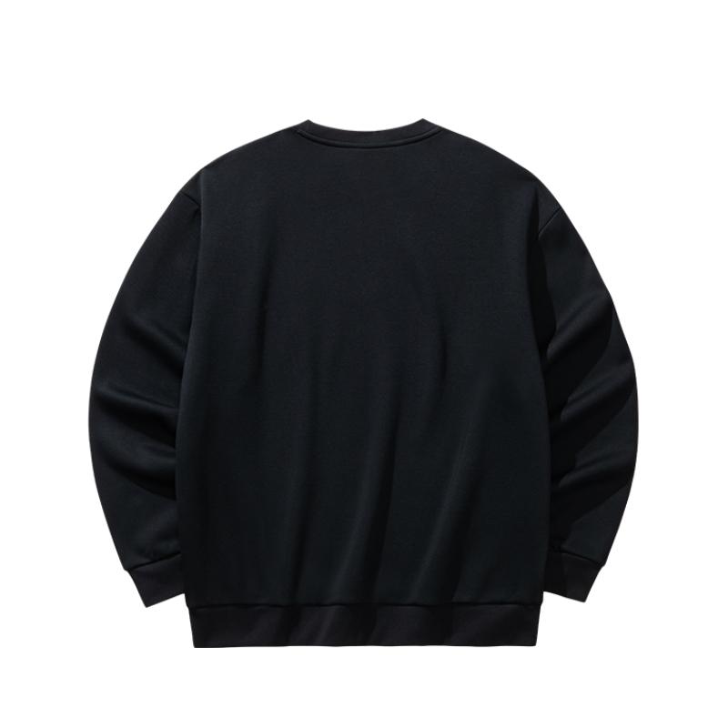 Anta Autumn Fleece Crewneck Sweatshirt Men tops Black 952548708-3