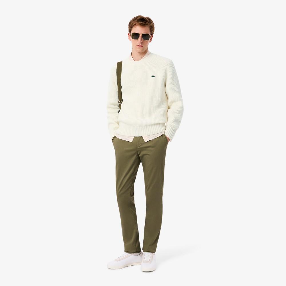 [lacoste] Men's Ribbed Crew Neck Sweater AH3142-55NXFJ